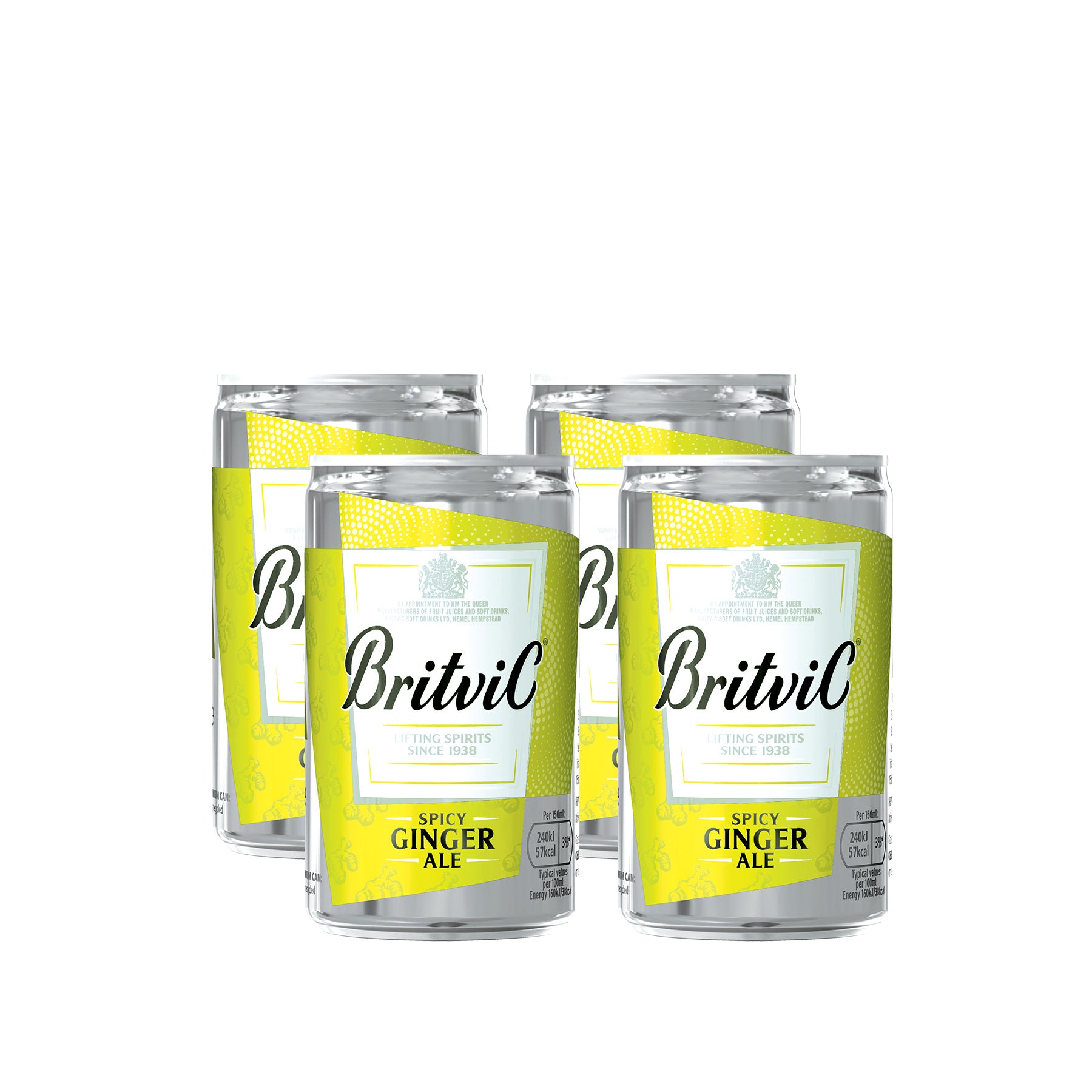 FOUR PACK BRITVIC GINGER ALE LATA X 150 ML