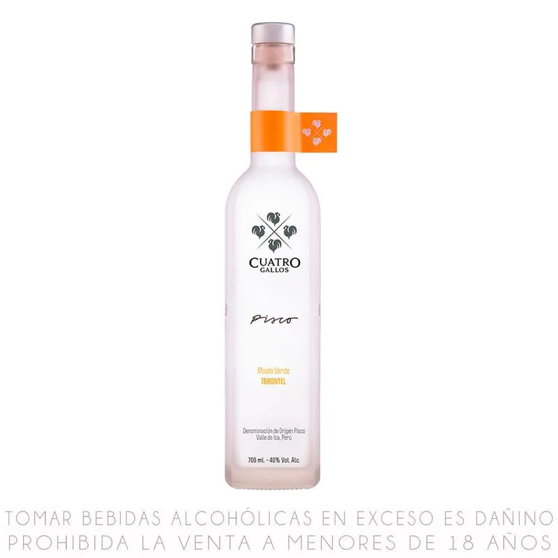 PISCO CUATRO GALLOS M/V TORONTEL X 700ML