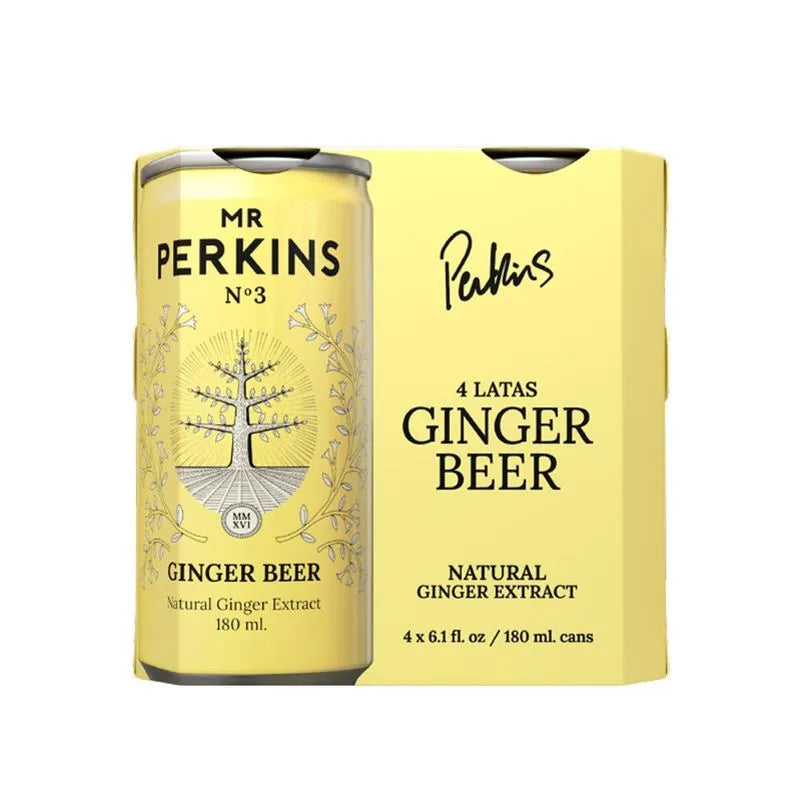 FOUR PACK MR PERKINS GINGER BEER LATA X 180ML