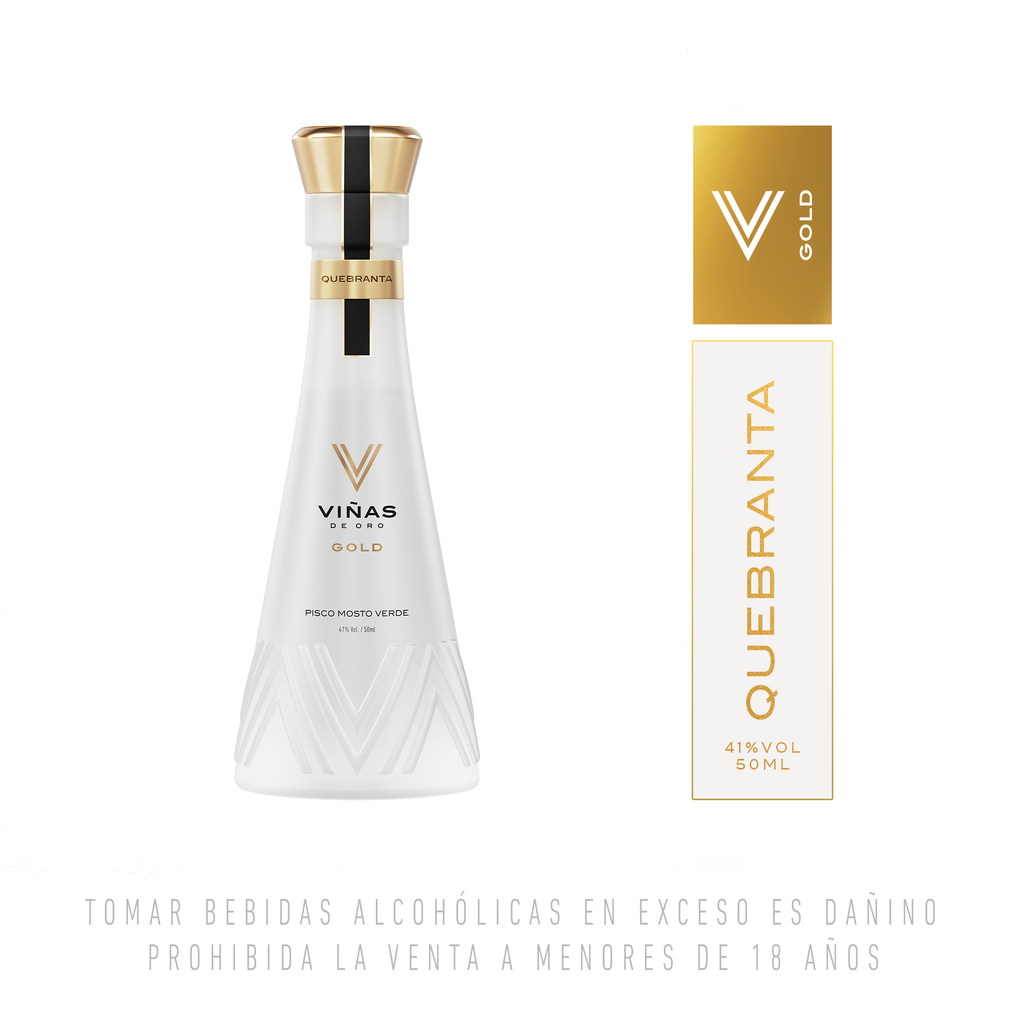 PISCO VIÑAS DE ORO GOLD QUEBRANTA X 50ML