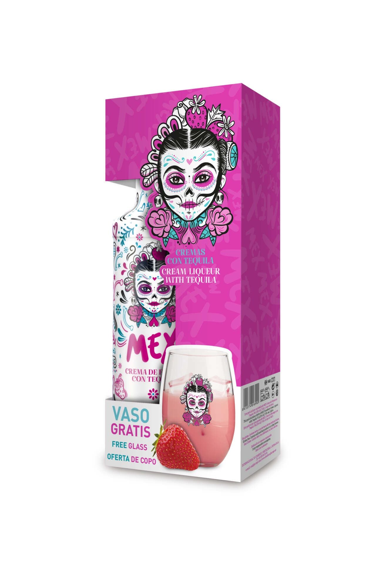 CREMA MEX FRESA + 1 VASO X 700ML