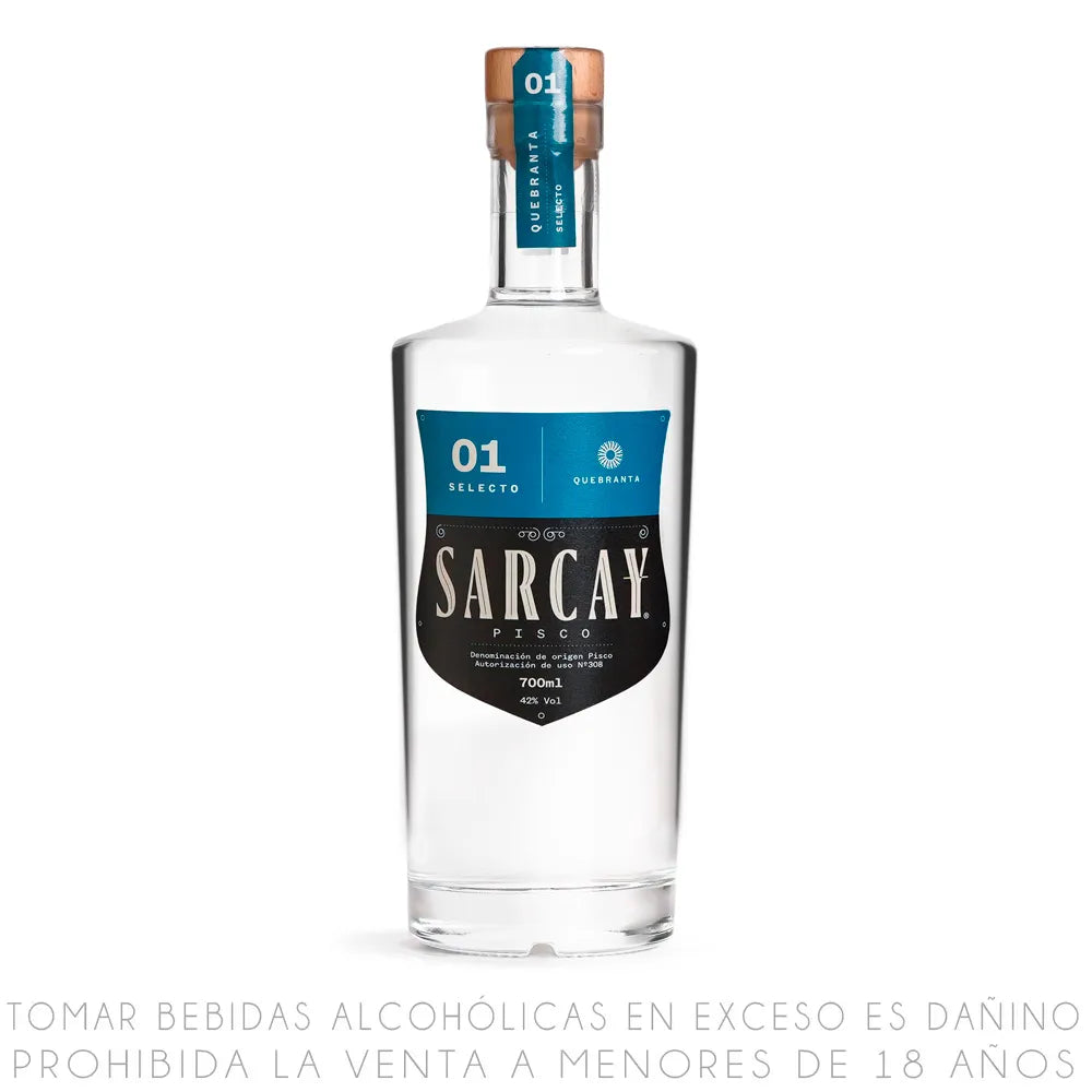PISCO SARCAY 01 SELECTO QUEBRANTA X 700ML