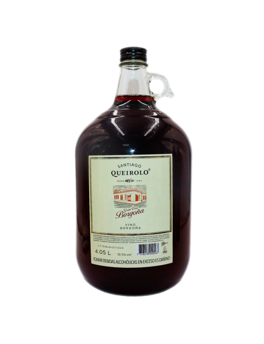 VINO SANTIAGO QUEIROLO BORGOÑA VIDRIO X 4 LITROS
