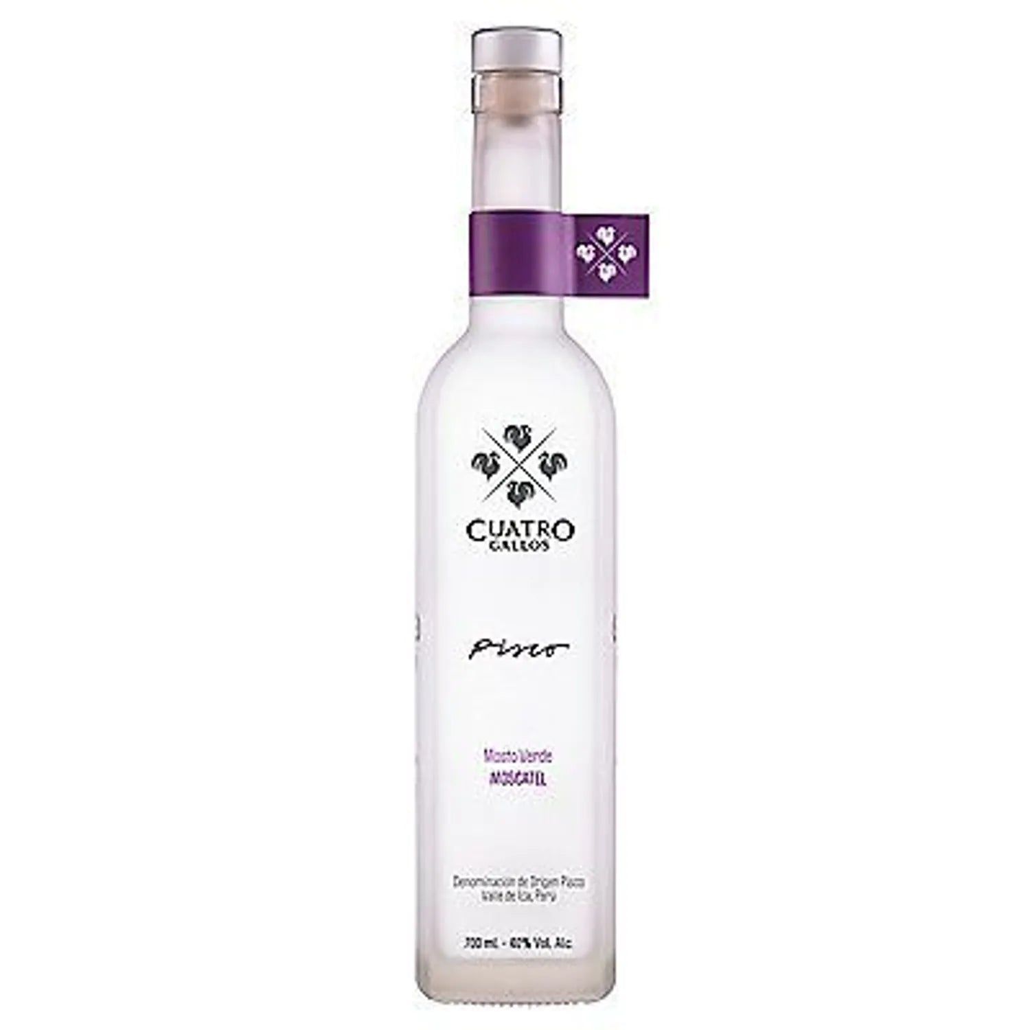 PISCO CUATRO GALLOS M/V MOSCATEL X 700ML